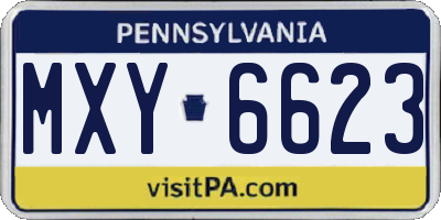 PA license plate MXY6623