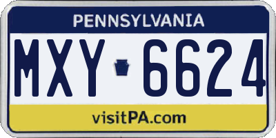 PA license plate MXY6624