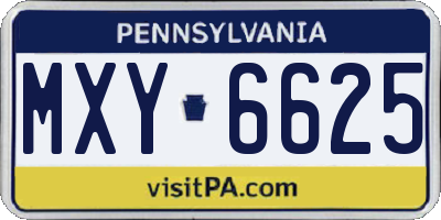 PA license plate MXY6625