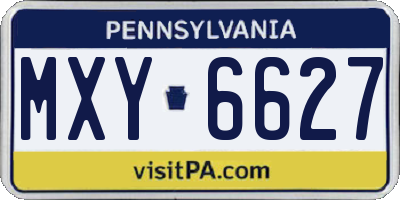 PA license plate MXY6627