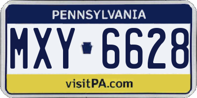 PA license plate MXY6628