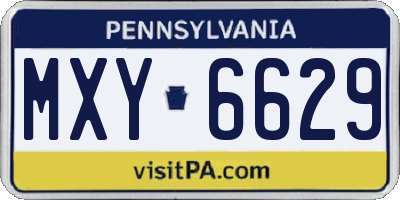 PA license plate MXY6629