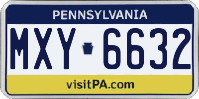 PA license plate MXY6632