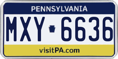 PA license plate MXY6636
