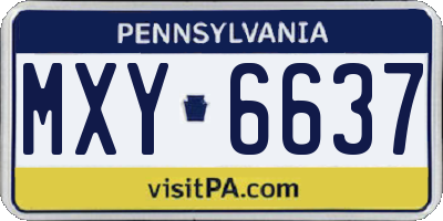 PA license plate MXY6637