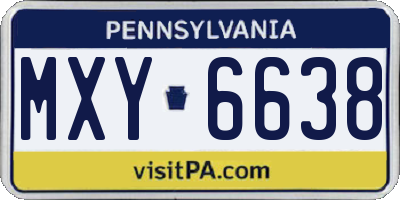 PA license plate MXY6638