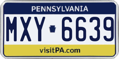 PA license plate MXY6639