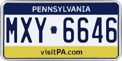 PA license plate MXY6646