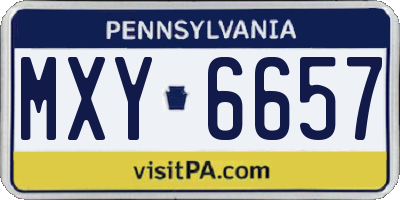 PA license plate MXY6657