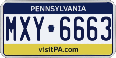 PA license plate MXY6663