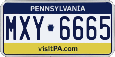 PA license plate MXY6665