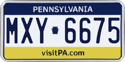 PA license plate MXY6675