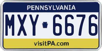 PA license plate MXY6676