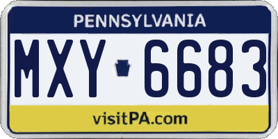 PA license plate MXY6683