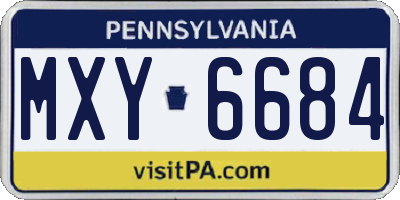 PA license plate MXY6684