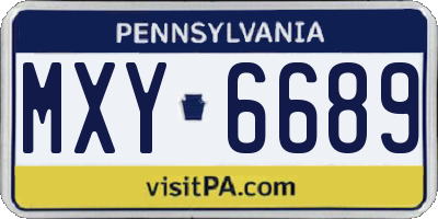 PA license plate MXY6689