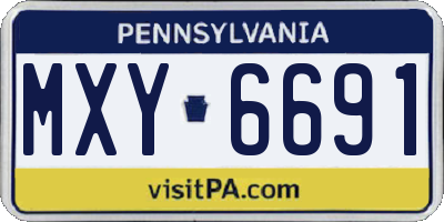PA license plate MXY6691
