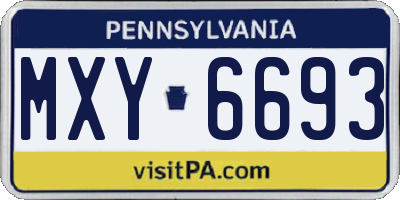 PA license plate MXY6693