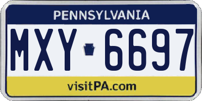 PA license plate MXY6697