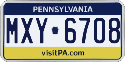 PA license plate MXY6708