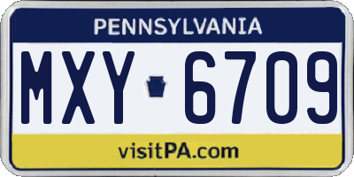 PA license plate MXY6709