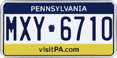 PA license plate MXY6710