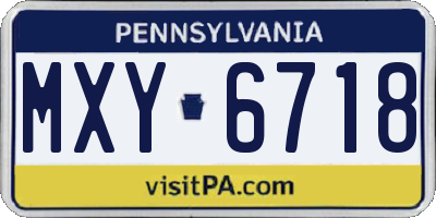 PA license plate MXY6718