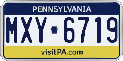 PA license plate MXY6719
