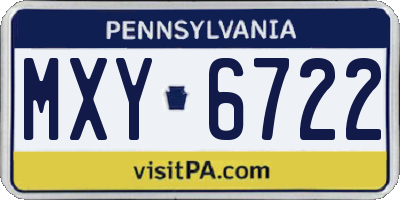PA license plate MXY6722