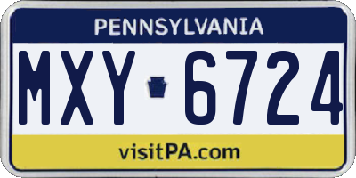 PA license plate MXY6724
