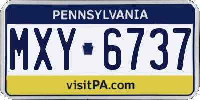 PA license plate MXY6737
