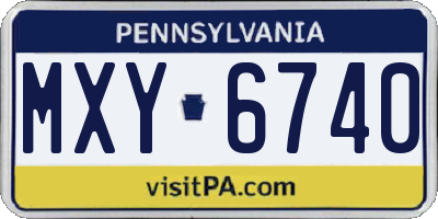 PA license plate MXY6740