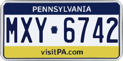 PA license plate MXY6742