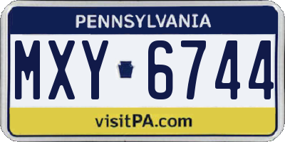 PA license plate MXY6744
