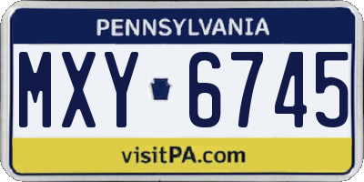 PA license plate MXY6745
