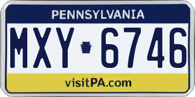 PA license plate MXY6746