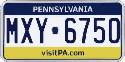 PA license plate MXY6750