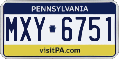 PA license plate MXY6751