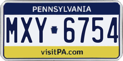 PA license plate MXY6754