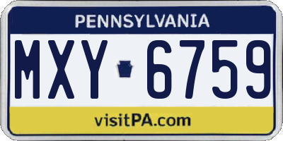 PA license plate MXY6759