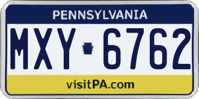 PA license plate MXY6762