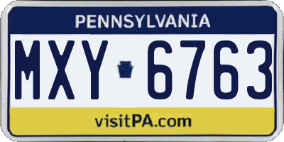 PA license plate MXY6763