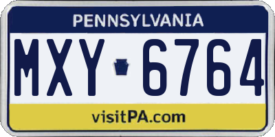 PA license plate MXY6764
