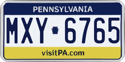 PA license plate MXY6765