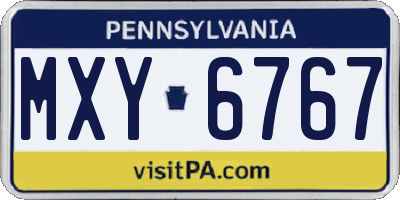 PA license plate MXY6767