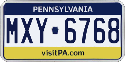 PA license plate MXY6768