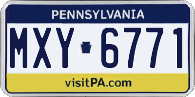 PA license plate MXY6771