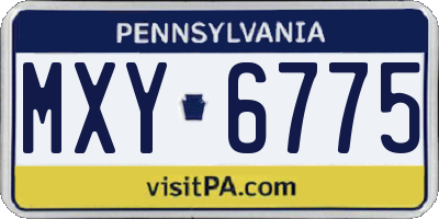 PA license plate MXY6775