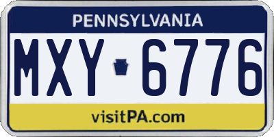 PA license plate MXY6776