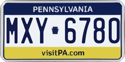 PA license plate MXY6780